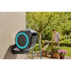 Gardena Wandslangenbox Roll-up 20 Meter Grijs Blauw -Gardena Winkel 123 45